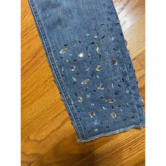 For the Republic Denim straight leg raw hem very embellished jeans size 4/26 - Picture 2 of 5